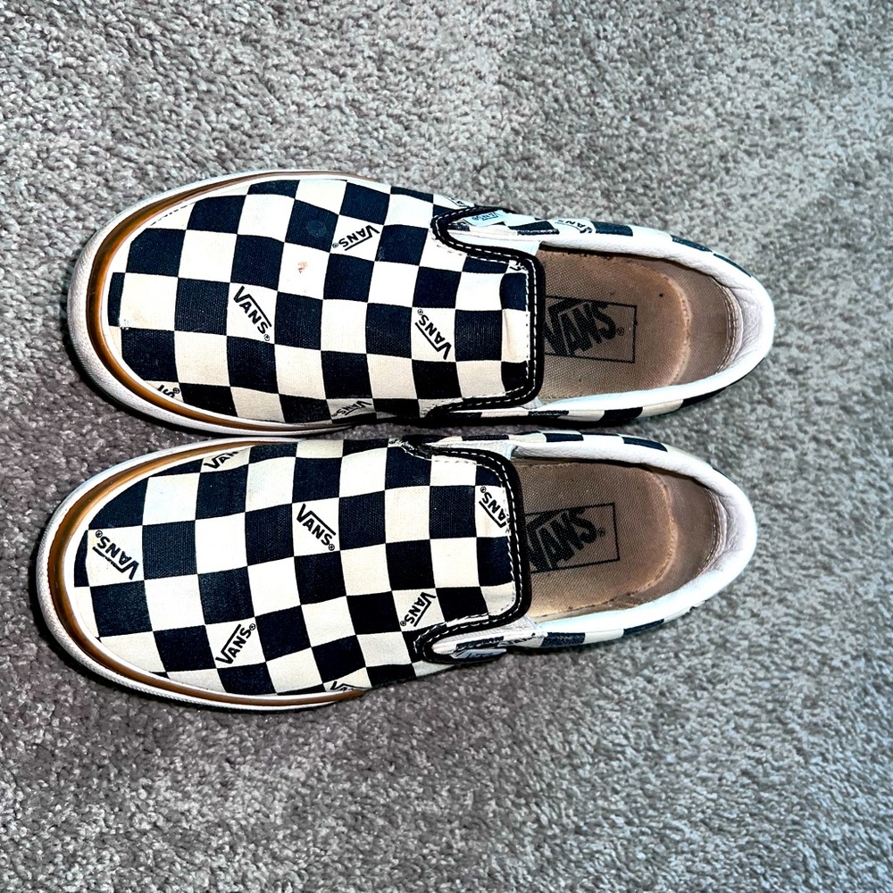 Checkered platform vans